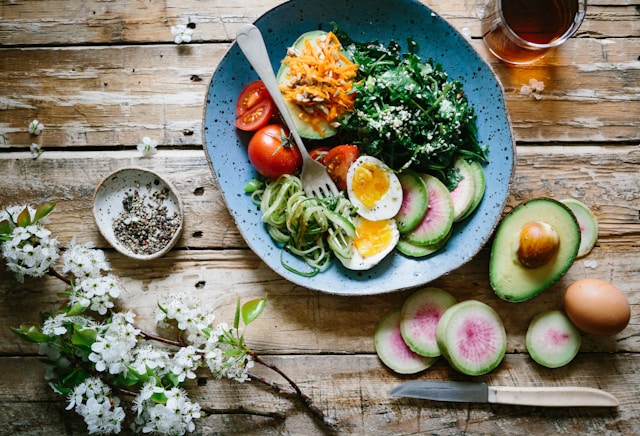 Healthy Mediterranean-style meal for menopause nutrition